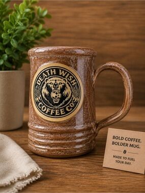 Limited Ed. Death Wish Coffee Co. “Grin and Bear It” Mug #676/3500
